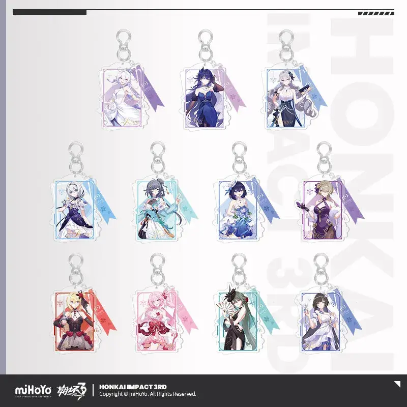 [Genuine] miHoYo Game Honkai Impact 3rd Acrylic Pendant Kiana Dreamseeker Elysia Bronya Seele Anime Keychain Cosplay Xmas Gifts
