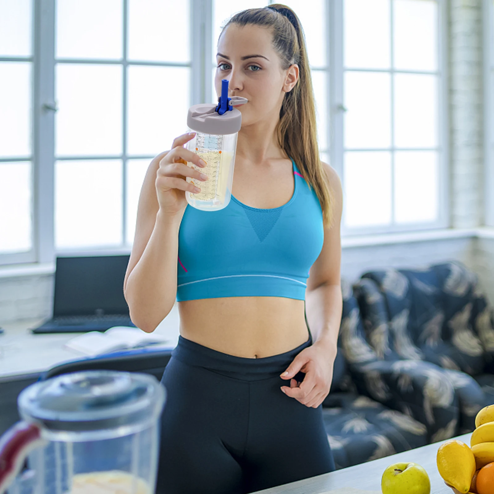 

Portable Kids Water Bottles 500ml Grey Sports Leak Proof Cup Toddler Gym Bottle Outdoor Travel Fitness Baby Feeding Supplies