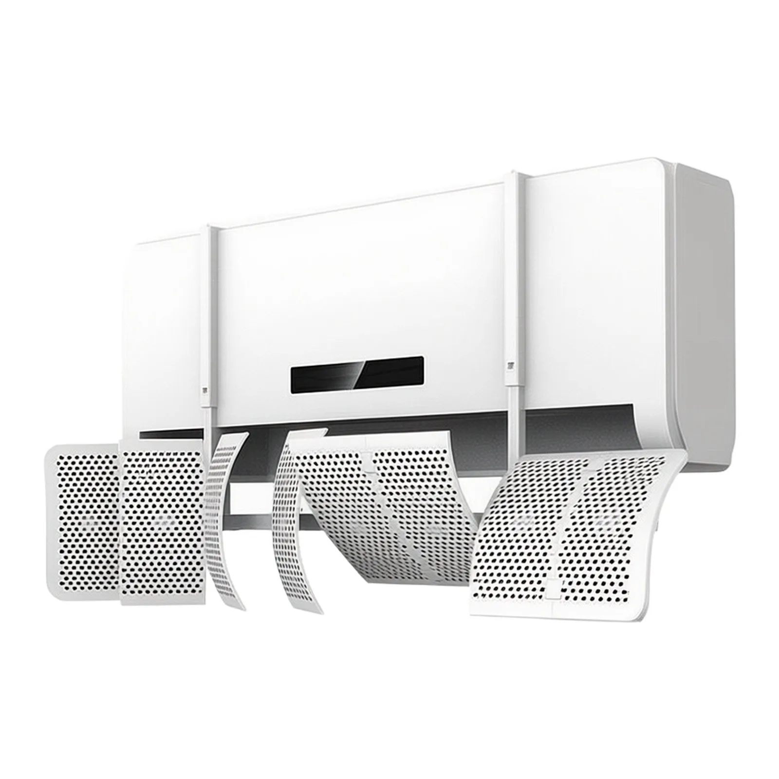 8 Direction Air Conditioner Wind Deflector 20x90cm ABS White Direct Blow Baffle For Wall Mounted AC Easy Install Cover