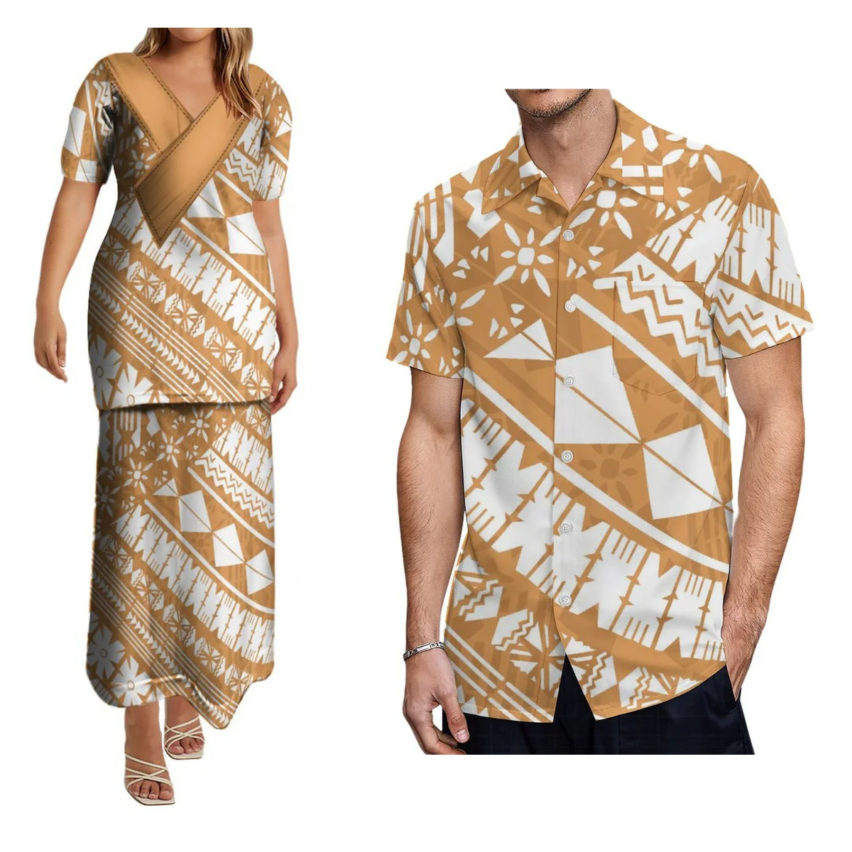 Vestido Puletasi para mujer, prenda con camisa abotonada, patrón Tribal polinesiano personalizado, ideal para fiesta de verano