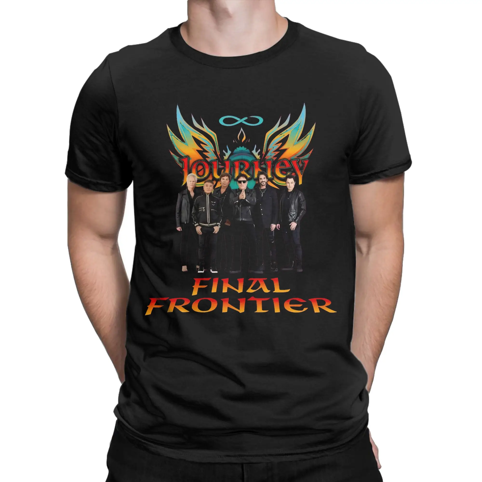 

Journeys Band Members Final Frontier Concert Tour 2026 Merch Мужская и женская футболка из 100% хлопка Футболка с принтом Одежда