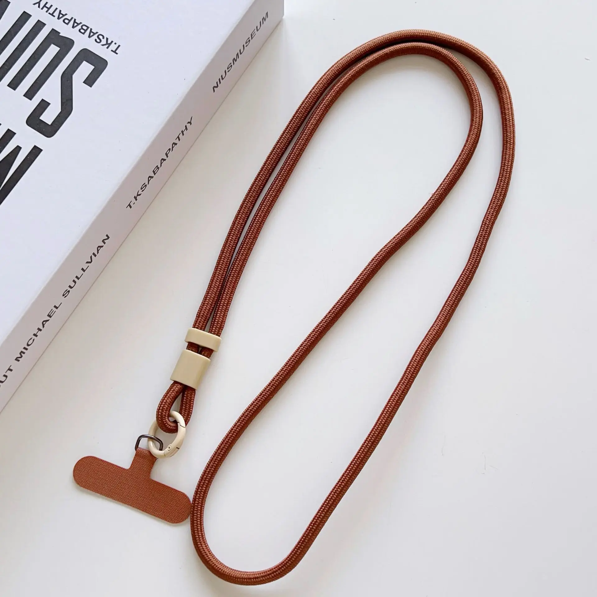 Personalisierbares, trendiges Handy-Lanyard in Uni-Farbe, diagonal tragbar, langer Schultergurt, Seil-Halskette, universell, 60cmx2