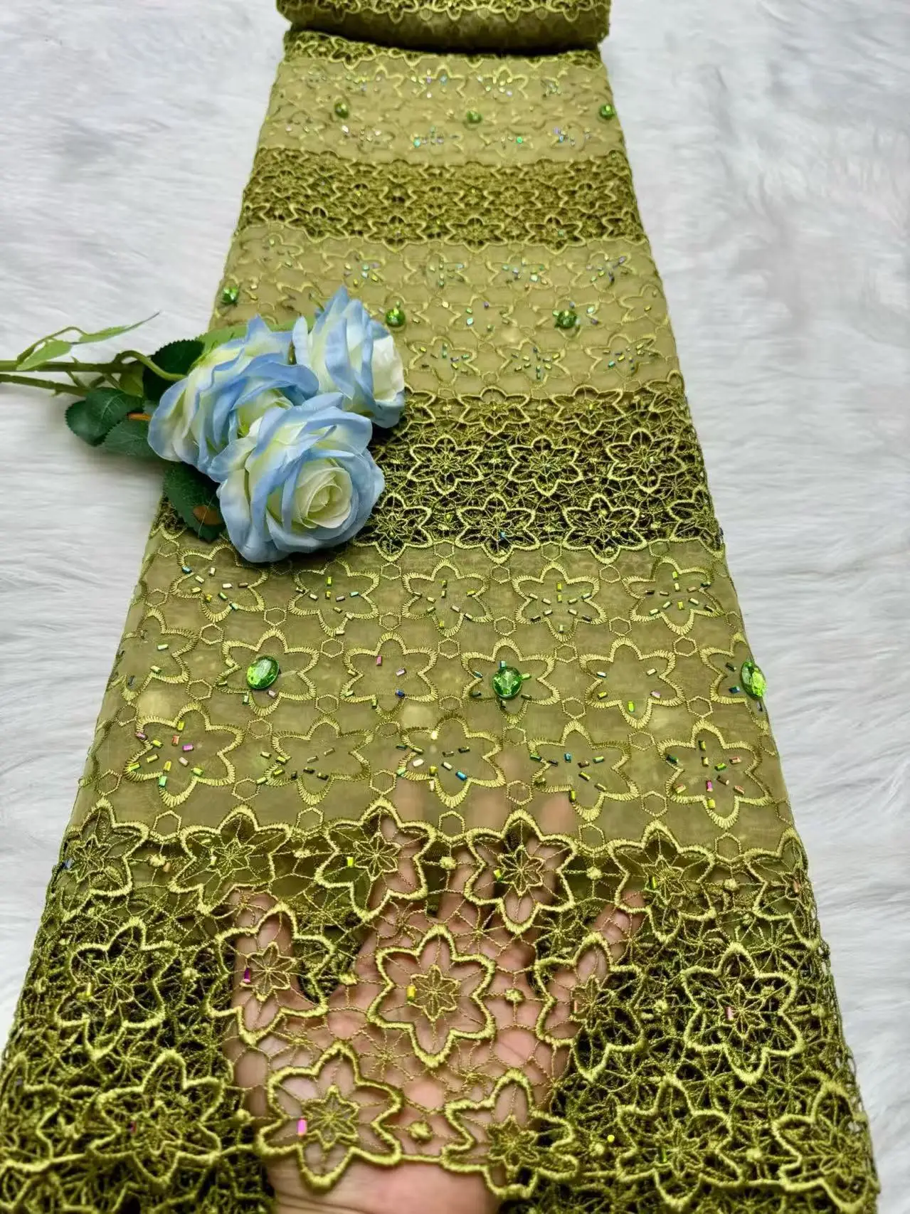 مطرز الأفريقي أقمشة الدانتيل جودة عالية 2025 النيجيري جبر الحبل الدانتيل التطريز صافي الدانتيل السويسري الفوال الدانتيل لفستان الزفاف #6