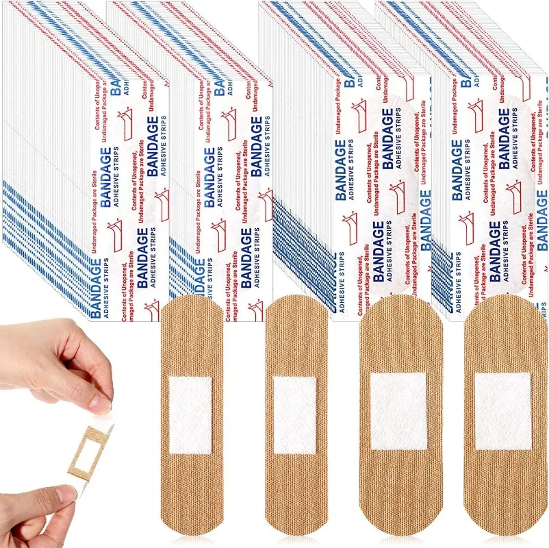 50pcs Super Breathable BandAid Elastic Wound Adhesive Plaster Skin Patch Home Travel Outdoor Camp Emergency Kit