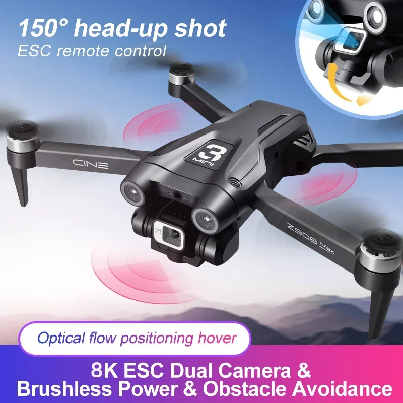 Z908ProMax Drone motore Brushless Dual 8K professionale doppia fotocamera GPS WIFI FPV evitamento ostacoli Quadcopter pieghevole RC 10000M