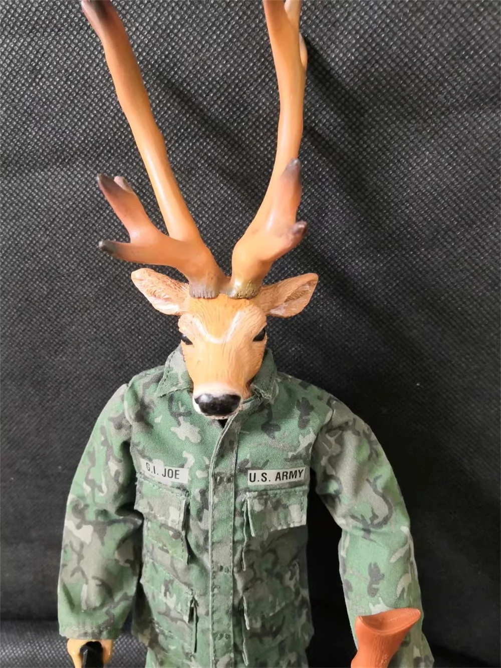 

1/6th Animal Deer Reindeer Head Sculpture Carving with Horn Neck Connector For 12" BD001 B001 Action Figure Scene Component DIY