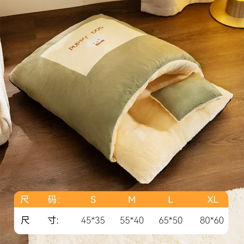 Cat Sleeping Bag Warm in Autumn and Winter Thickened Cute Wind Cat\'s Nest Closed Kennel Bed Cushion Pet Winter Supplies