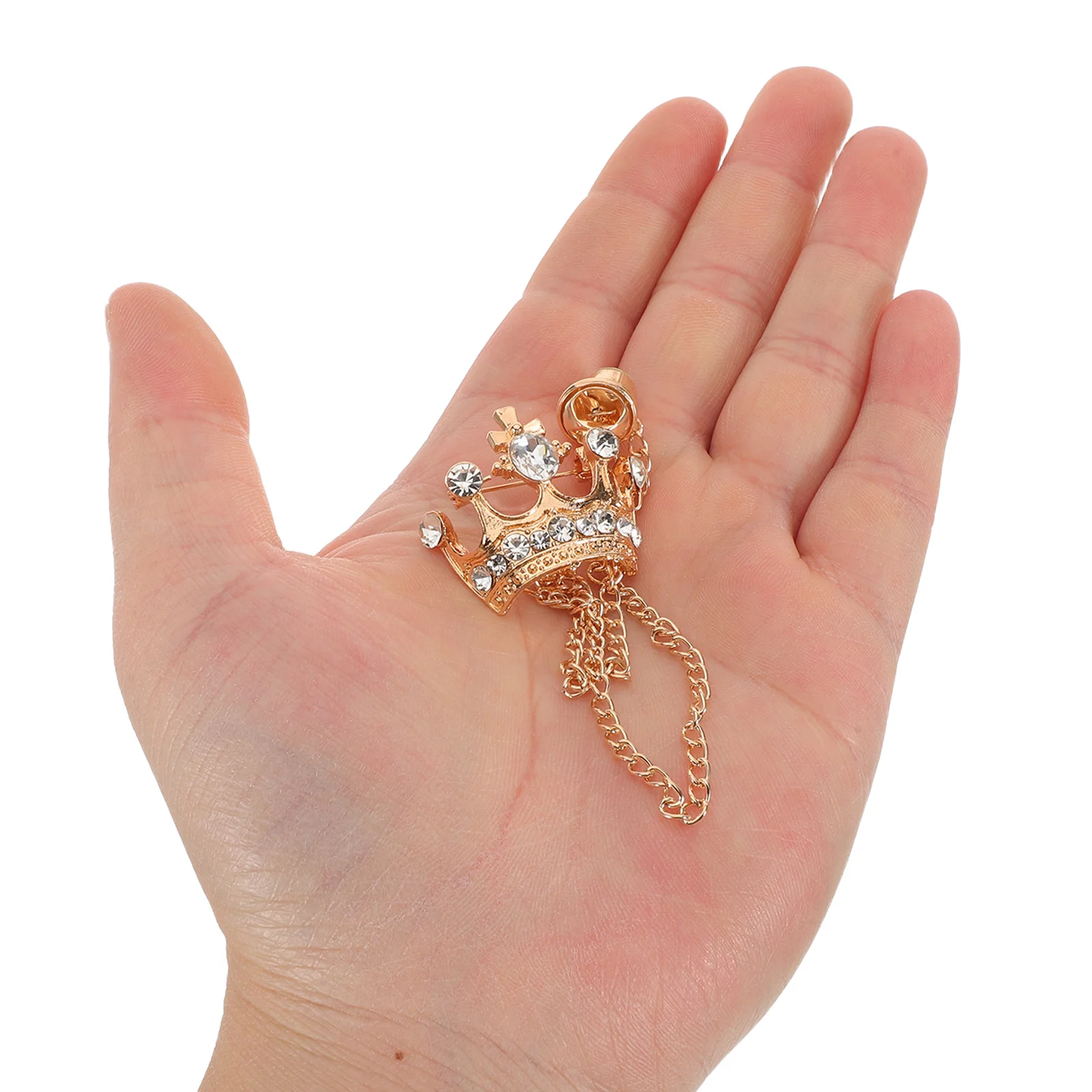 

6pcs Vintage Suit Lapel Chain Clip Crown Tassel Cardigan Fastener Sweater Closure For Men Women Party Event Costume Accessory