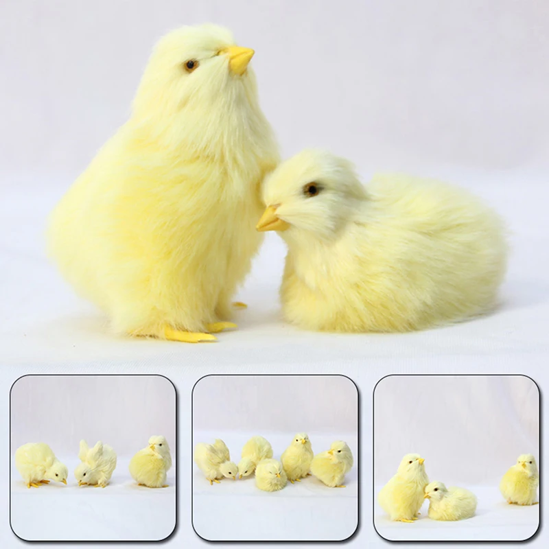 Muñeca de Animal peludo realista para niños, juguete de felpa suave de pollito de simulación, modelo de pollo cognitivo, sonido, regalo de Pascua