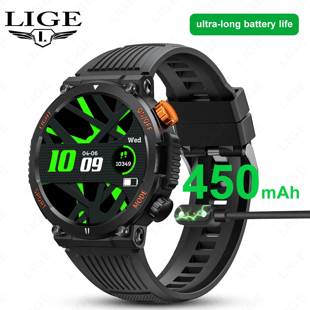 LIGE New Men's Smart Watch 360 * 360 HD Touch Screen Sports Waterproof Smartwatch Health Monitoring Bluetooth Call Smart Watches