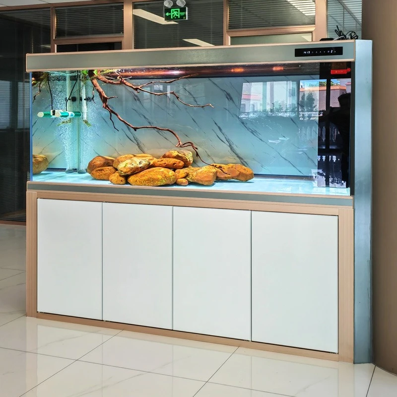 

Fish tank large ultra-white glass living room fish tank aquarium household screen ecological fish tank dragon fish tank