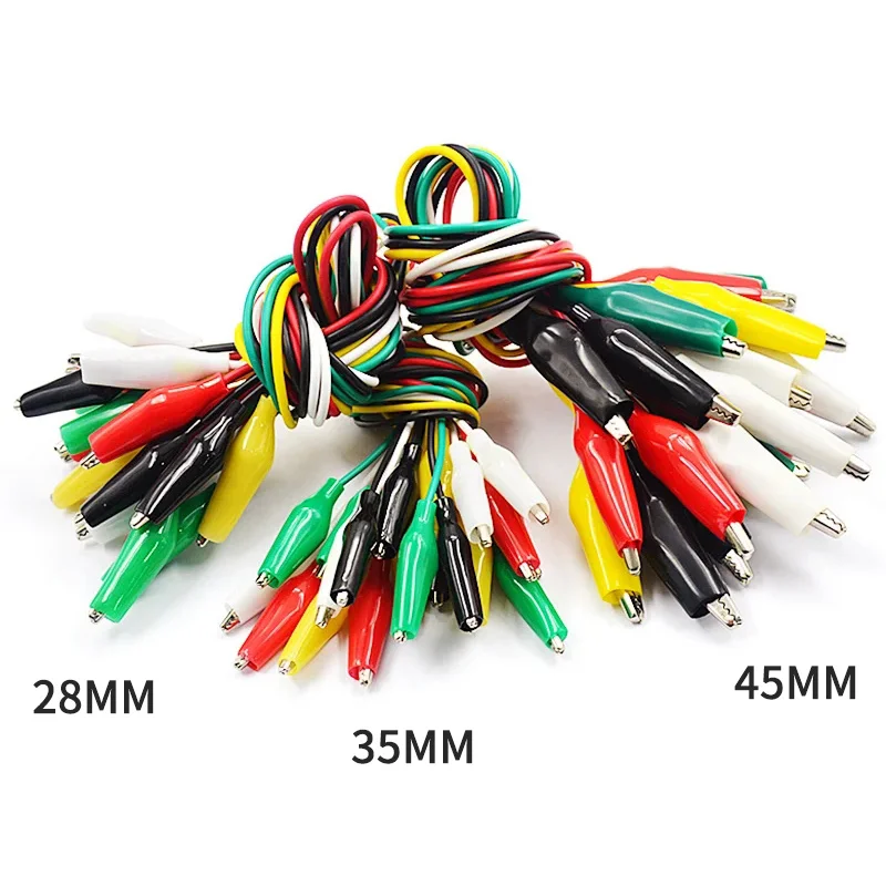 10pcs 50cm Alligator Clips Double-ended Crocodile Clips Cable Electrical DIY Test Leads Jumper Wire Clamp Crocodiles for Battery