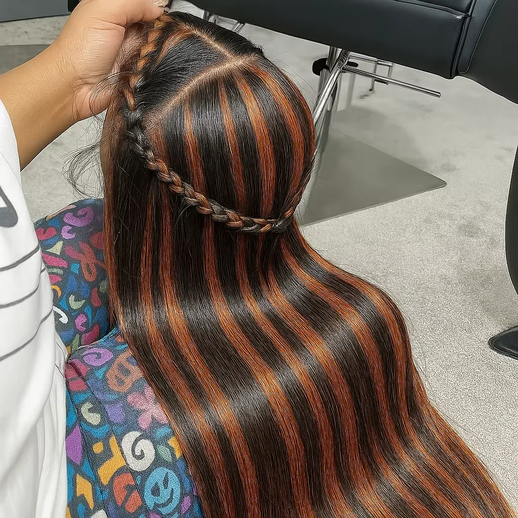FB 30 Black Brown Highlight Bone Straight 13X4 Lace Front Human Hair Wigs 13x6 HD Lace Frontal Wig Human Hair 220% For Women