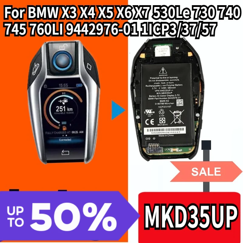 

Новый ЖК-ключ-пульт MKD35UP с батареей для BMW X3 X4 X5 X6 X7 530Le 730 740 745 760LI 9442976-01 1ICP3/37/57