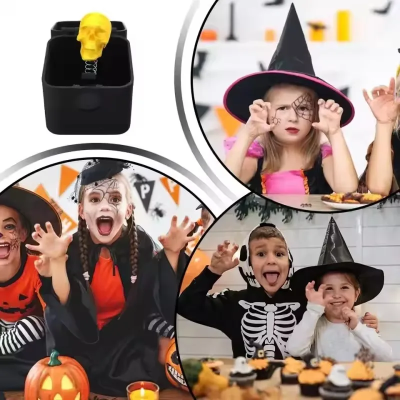 

2025 New Halloween Skull Box Prank Toy:3D Printed Popping Skull Case Creative Surprise Gift for Party Fun Desktop Decor Accents