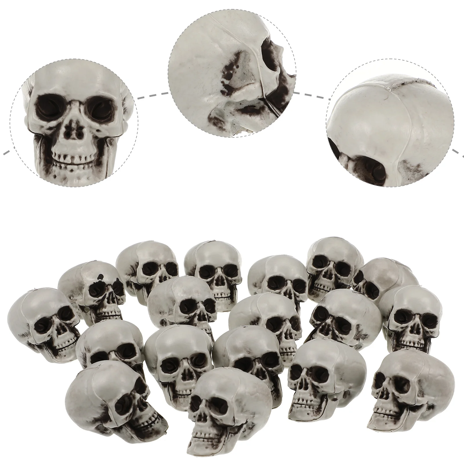 18 Pcs Halloween Skull Props Heads Prank Cloak Decoration Mask