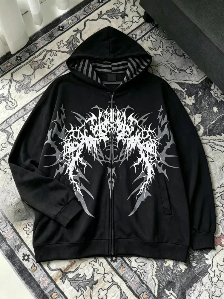 Vintage Fashion Subculture - American Vintage Subculture Punk Black Hooded