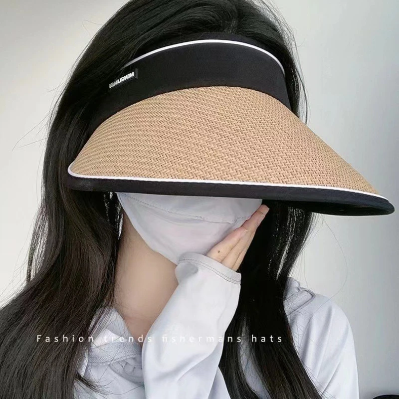 

1 шт. складная шляпа от солнца с широкими полями, женская модная уличная пляжная пешая прогулка, путешествия, пустые цилиндры, летние UPF50 + защитные велосипедные кепки