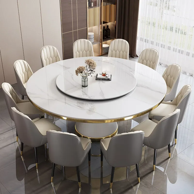 a*-Round Luxury Dining Table Mid Century Nordic Service Lounge Dining Table Designer Writing Mesas De Comedor Kitchen Furniture.