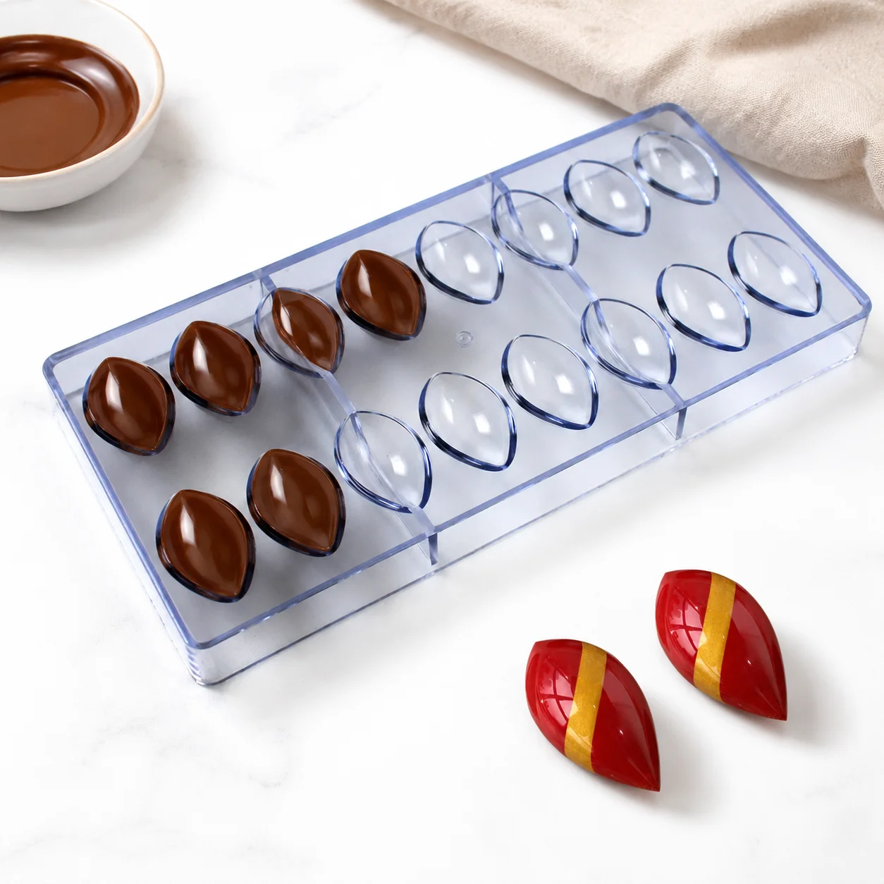 Molde de Policarbonato en Forma de Lágrima para Chocolate, Molde para Hornear Dulces y Bombones, Apto para Principiantes