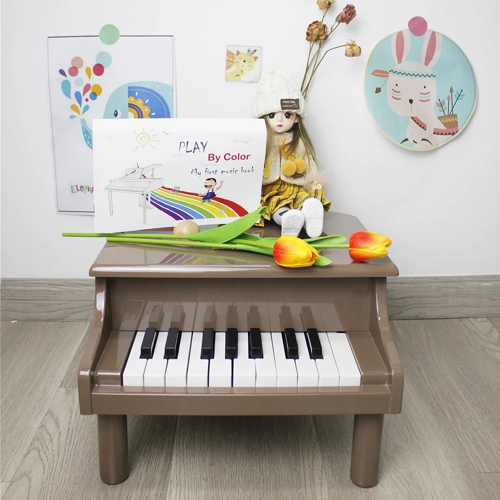 Huasheng mini crianças brinquedo piano de madeira para crianças aprendizagem educacional precoce instrumentos musicais presente brinquedos