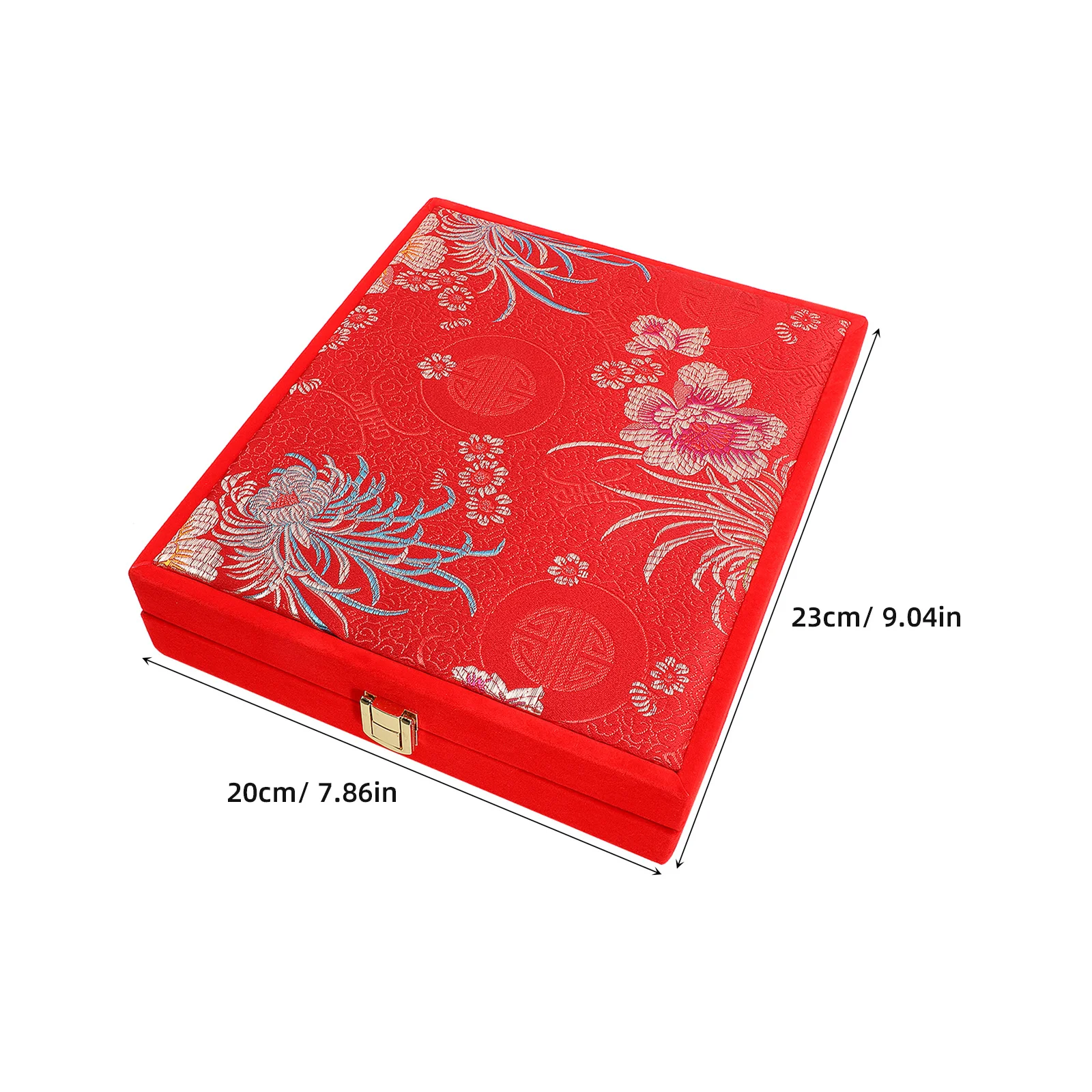 1 قطعة صندوق مجوهرات النمط الصيني حقيبة للتخزين الرائعة لقلادة سوار أقراط حلقة منظم حاوية عرض الغبار #6