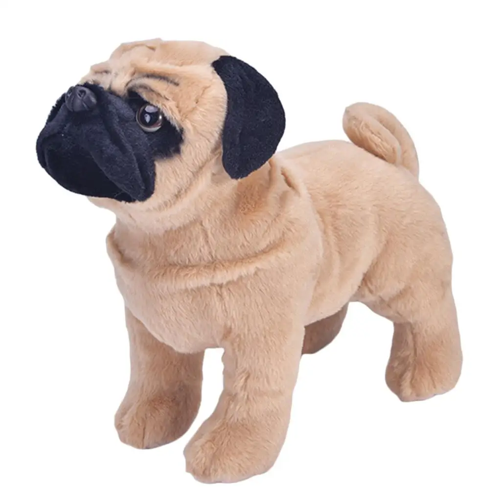 Soft Animal Toy Educational Gift for Toddlers Children, Plush Dog Pug Collectible, Party Favors Supplies