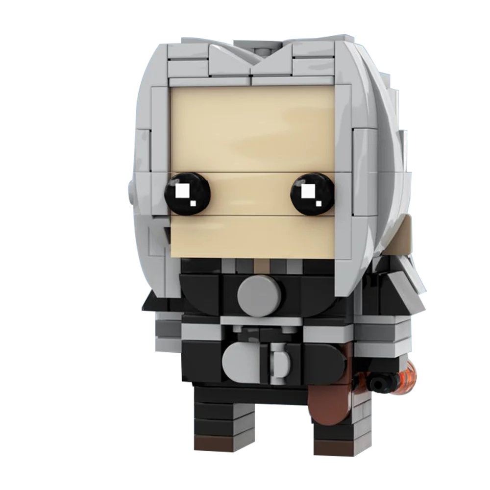 MOC Geralt of Rivia Brickheadz Building Blocks Legendary Witcher Figure White Wolf Knight Model DIY Toys Bricks Sets Kids Adult