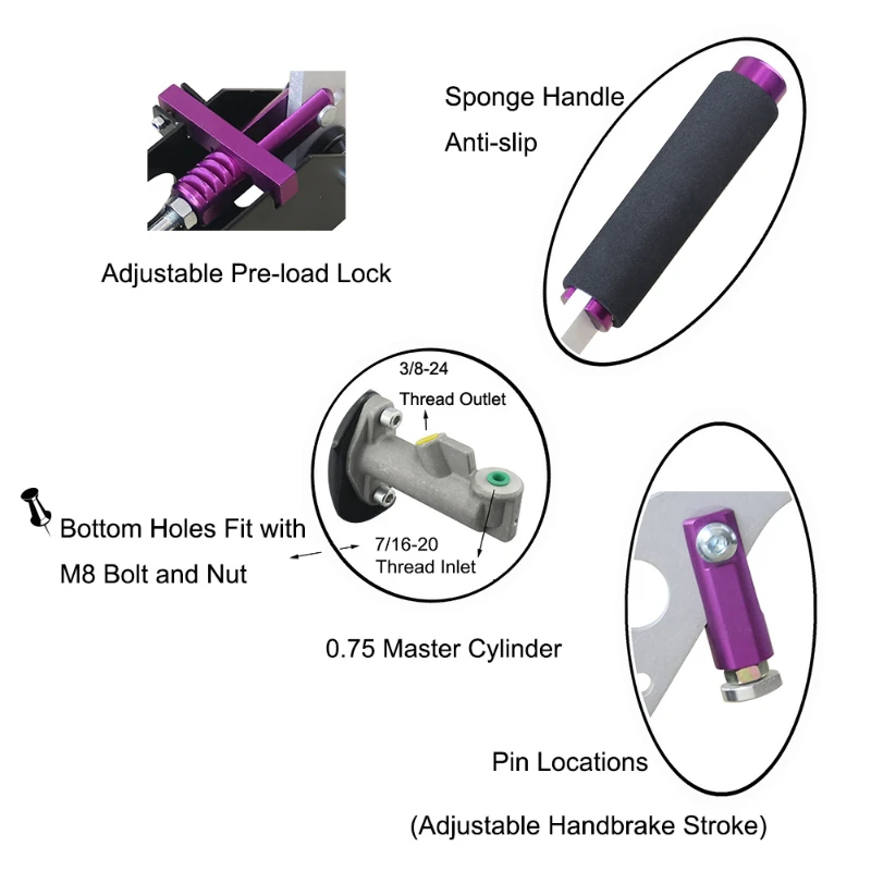 Horizontal competitive handbrake car modification hydraulic handbrake racing handbrake car parts drift brake