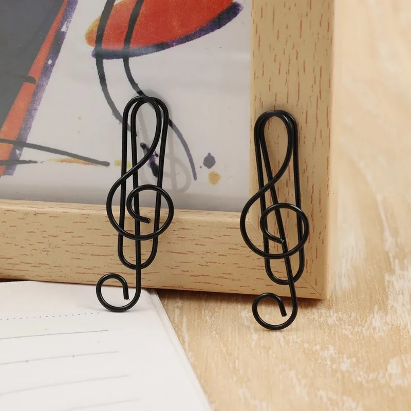 Trombone de marquage de dossier de musique en métal, pince à papier, signet, marijuana, fibre, notes, maison, école, fournitures de bureau