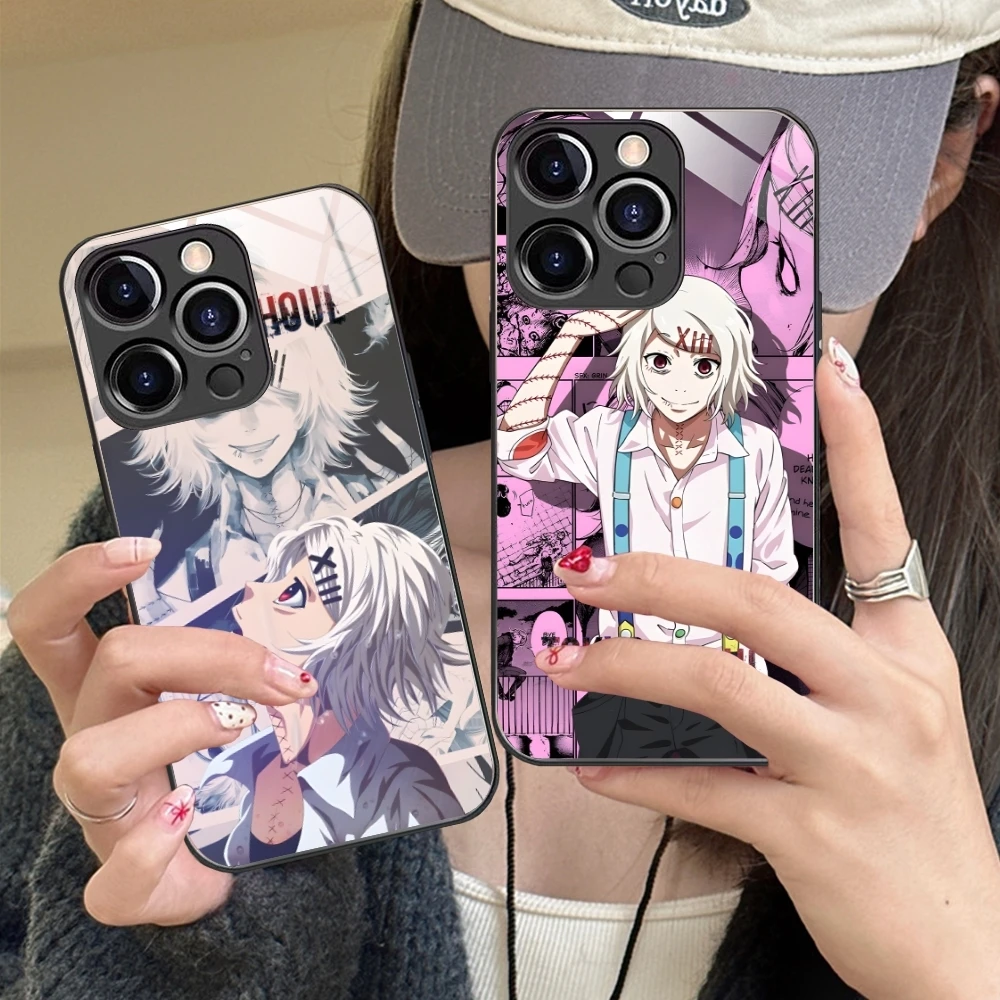 Tokyo Ghoul Juuzou Suzuya Mobile Phone Case for iPhone 16 15 14 13 12 11 X XR XS 8 Pro Max Plus Mini PC Glass Phone Cover Shell