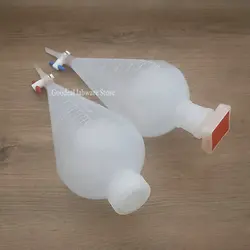 Embudo separador en forma de pera con pistones de PTFE PP, suministros de laboratorio, 1 piezas, 125ml, 250ml, 500ml, 1000ml