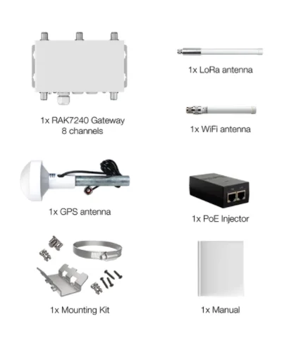 WisGate Edge ไพร์ม |   รัก7240 |   RAKwireless 8 Channels พร้อมโลโก้ไม่มี 4G