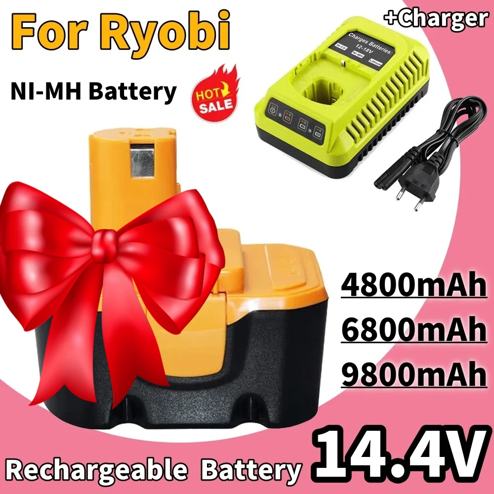 2025 for Ryobi 14.4V 4.8/6.8/9.8Ah/12.8Ah Battery R10521 RY6201 RY6202 130224010 130224011 1314702 Cordless Power Tools+charger