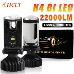 H4 Projector Lens LED Headlight 22000LM Canbus Turbo Fan Car Motorcycle Bulbs High Low Beam Dual Projector Mini Lens Auto Lamp