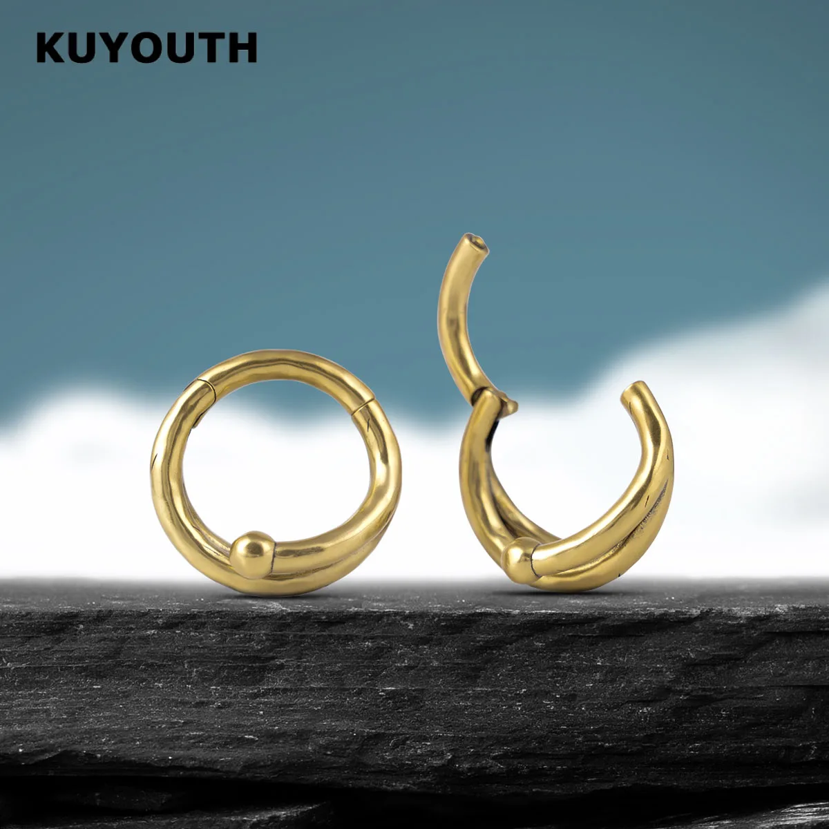 

KUYOUTH 1Pair Vintage Circular Beads Ear Weight Stretchers Gauge Body Jewelry Ear Expanders for Piercing