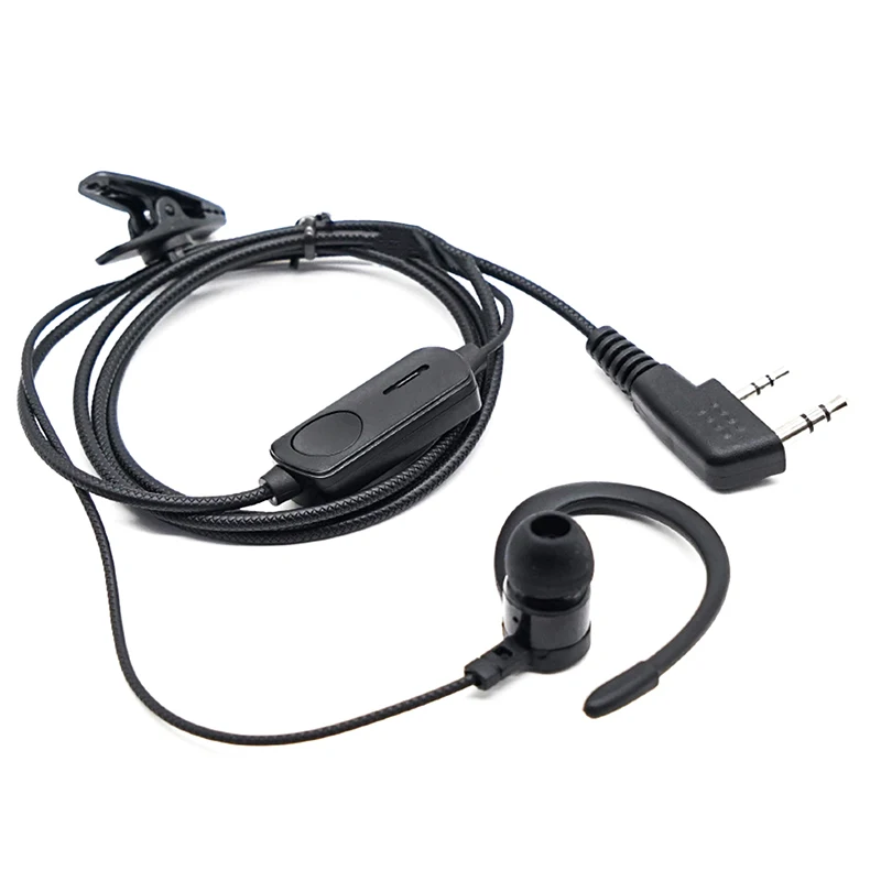 Auriculares con gancho para la oreja para walkie-talkie BF760 BF996, auriculares con micrófono k-plug, auriculares con cable de Radio bidireccional