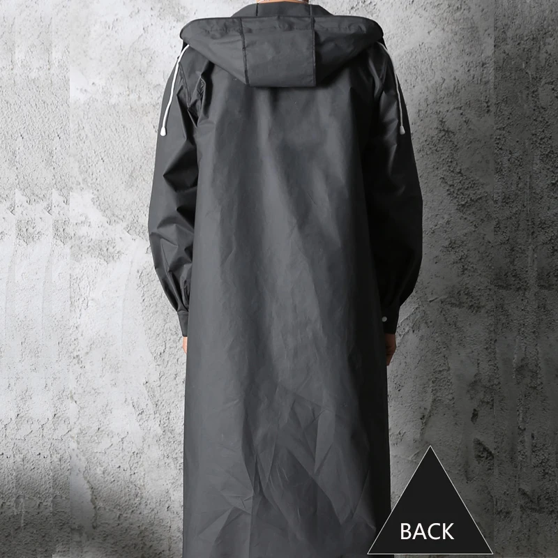 RainCoat Black Fashion Adult Long Women And Men\'s Raincoat Waterproof Hooded Outdoor Fishing Mountaineering Thickened Poncho