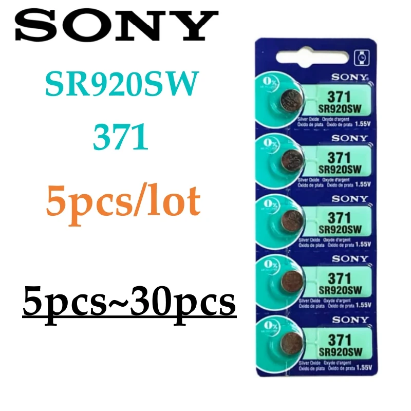 5-30pcs SR920SW For SONY 371  AG6 370 LR921H LR69 371A LR920 SR920 Batteries For Watch Toys Remote Battery