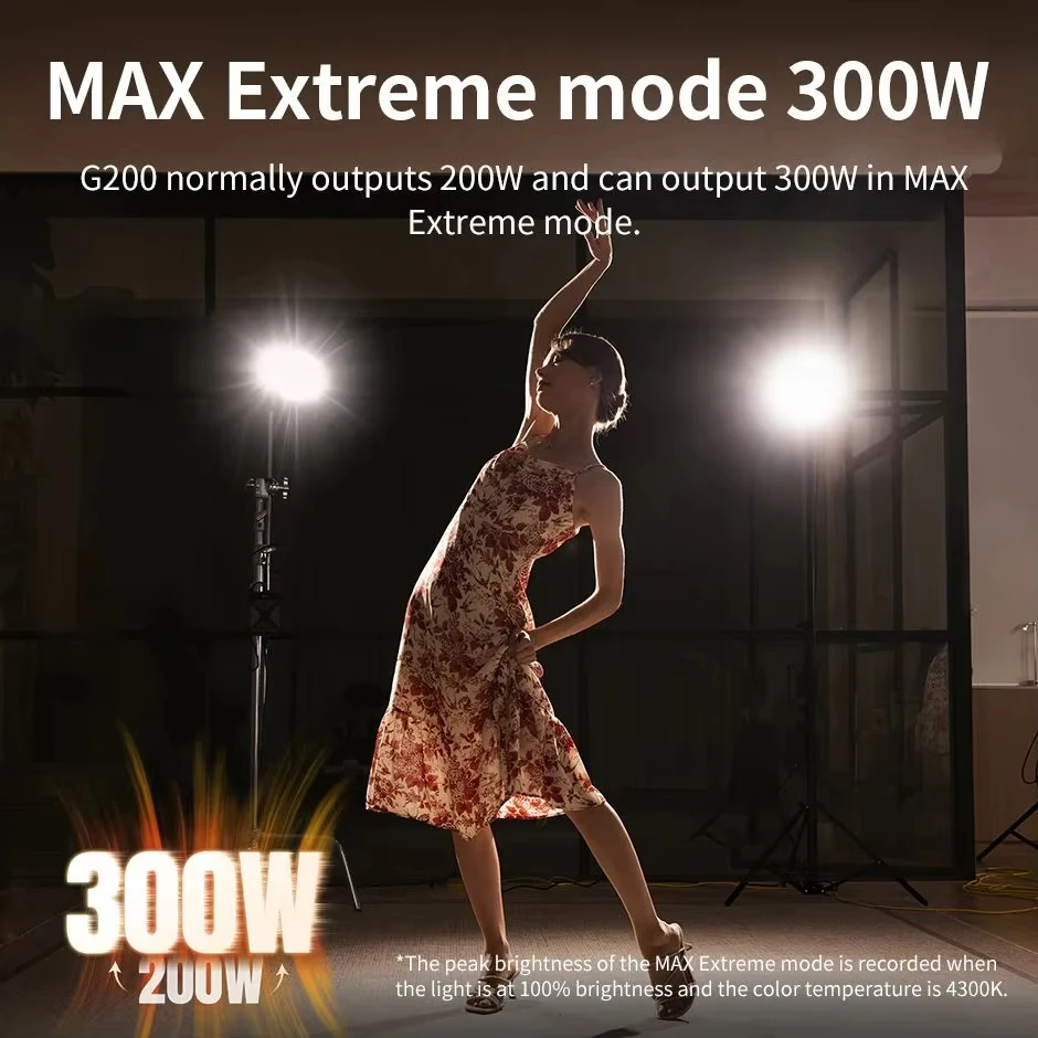 ZHIYUN MOLUS G200 300W Professional Photography 2700K-6500K LED Video Light APP Control Camera Light Studio Photo Lamp