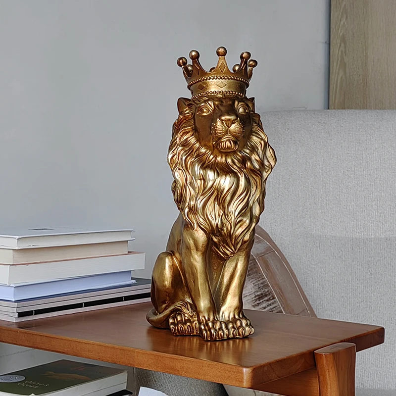 

Скульптура Льва с короной, Элитные изделия ручной работы, Статуэтки из смолы, Декор для дома, Украшение для гостиной и кабинета, Скандинавские подарки