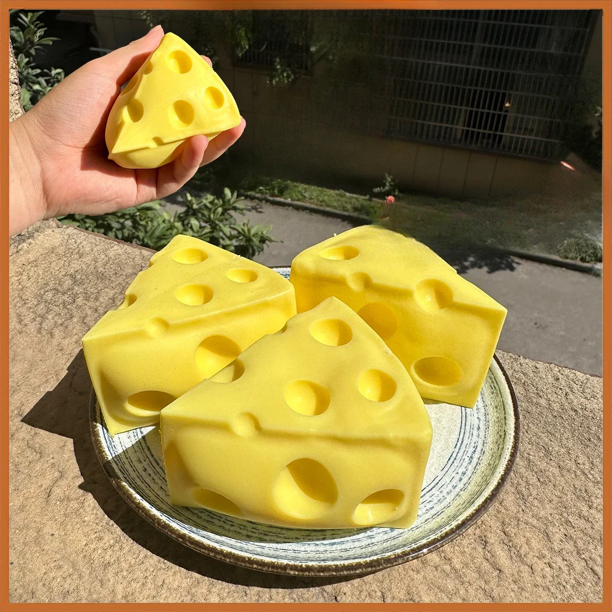 

2024 New Hot Creative Squeeze Cheese Yellow Stress Relief Novelty Gag Toys Hobby Collectibles Exclusive Design Gifts Kid