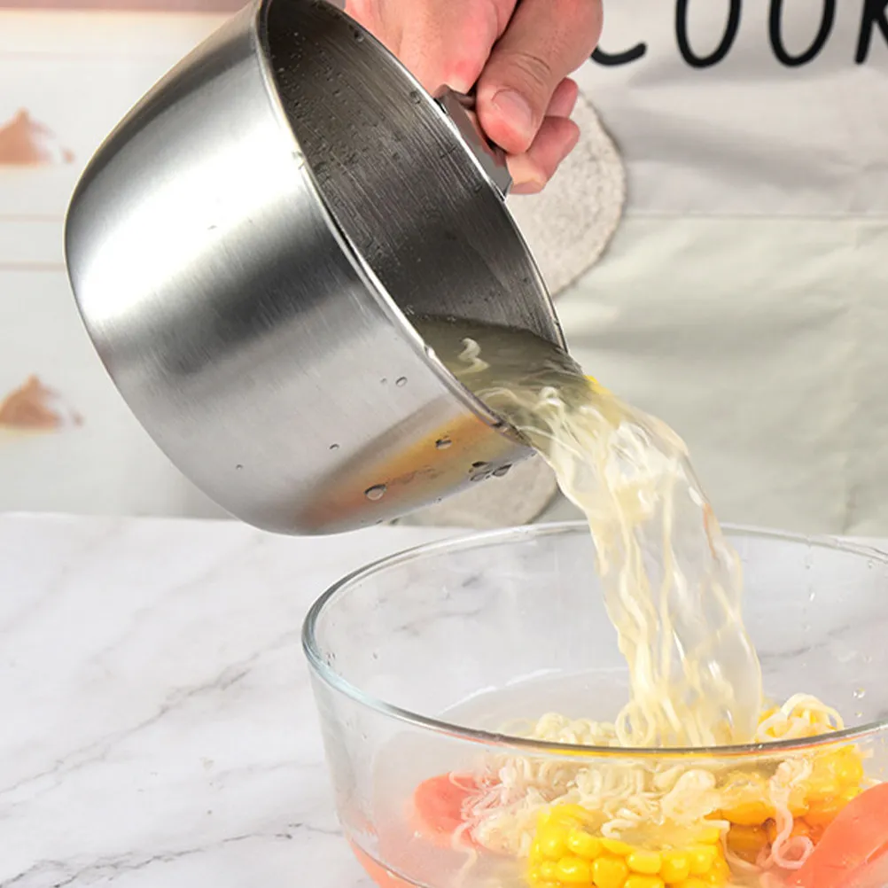 

Long Handle Stainless Steel Saucepan Multipurpose Stew Pot Cooking Pan for Soup Noodles Oil Seasoning Kitchen Cookware