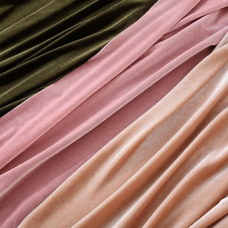 High-elastic Velvet Fabric Korea By The Meter for Costume Dress Shirts Sewing Plain Pink Blue Thickened Cloth Drape Winter Soft