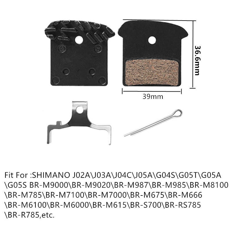 Bicycle Ceramic Disc Brake Pads Cooling Fins Ice Tech For Shimano XT SLX Deore DURA ACE ULTEGRA TIAGRA MTB Road Hydraulic Brake