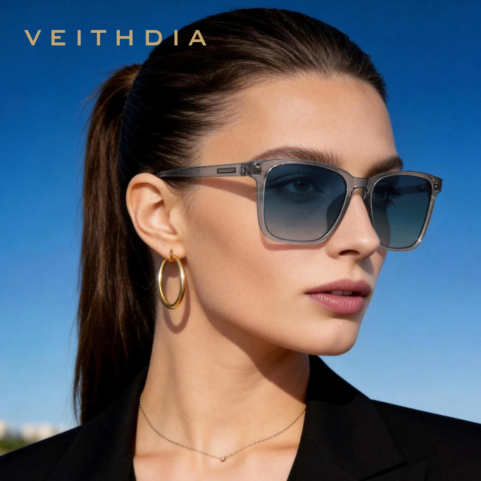 

VEITHDIA Поляризованные мужские солнцезащитные очки с градиентными фотохромными линзами, защита от УФ400, модные уличные солнцезащитные очки для женщин FA7917