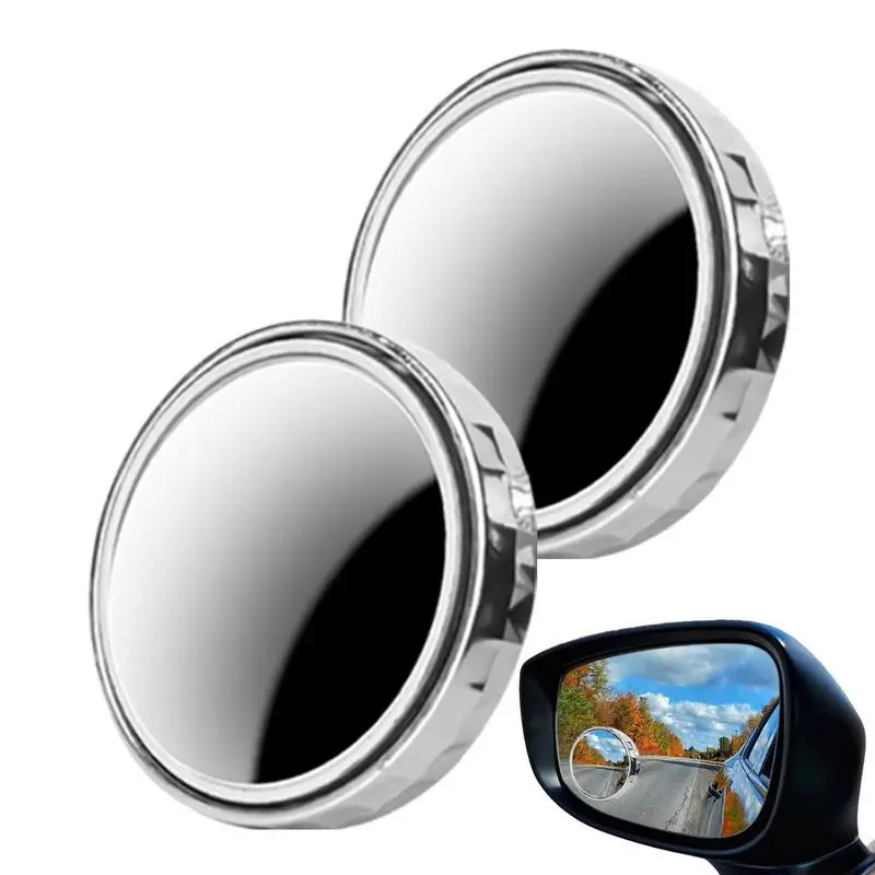 Blindspot Mirrors For Car Wide Angle Round 360 Degree Rotate View Mirror Adjustable HD Glass Convex Side Mirror Maximize