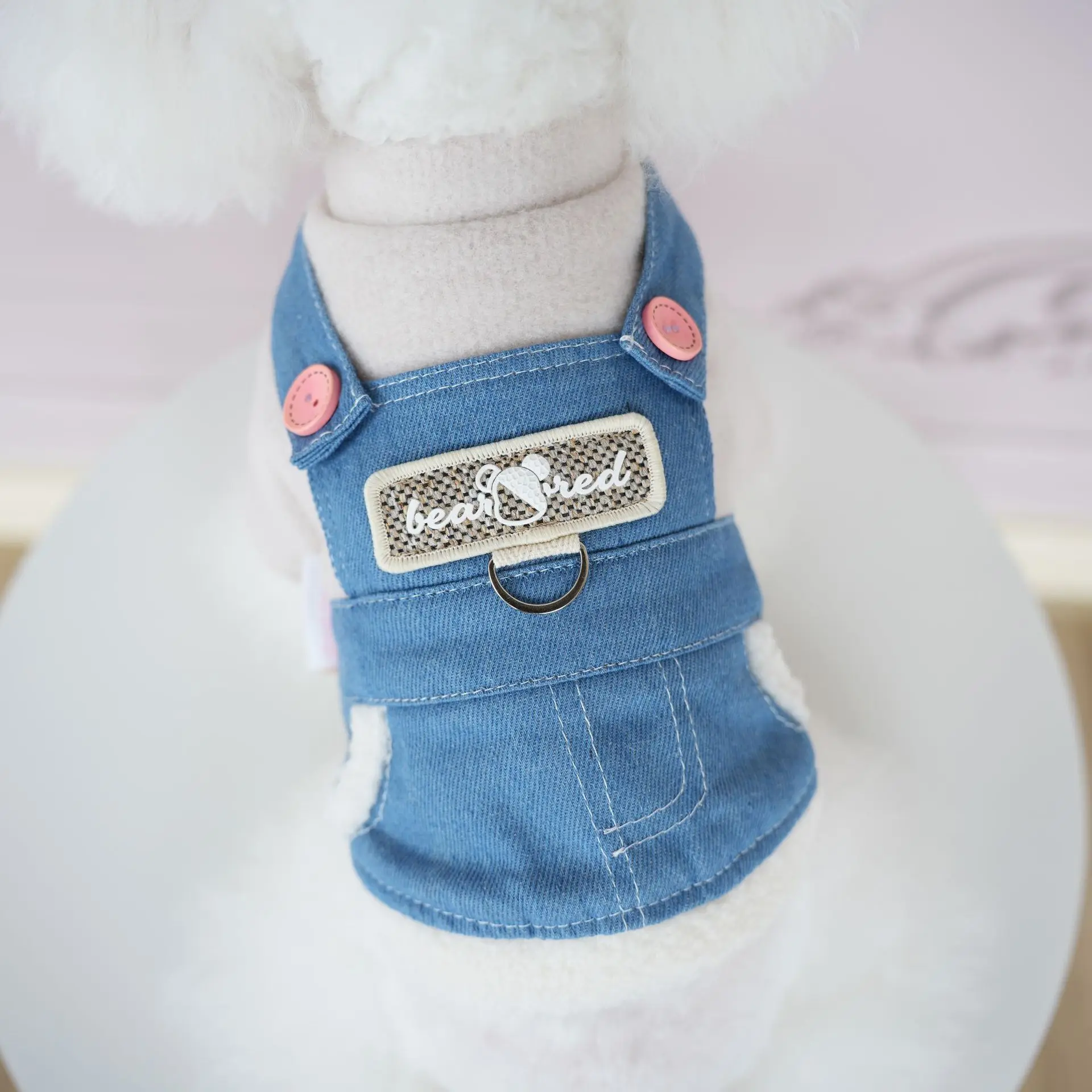 Pet New Winter Frosted Denim Suit Dog Quadruped Overalls Warm and Thick Pet Clothing Designer Dog Clothes