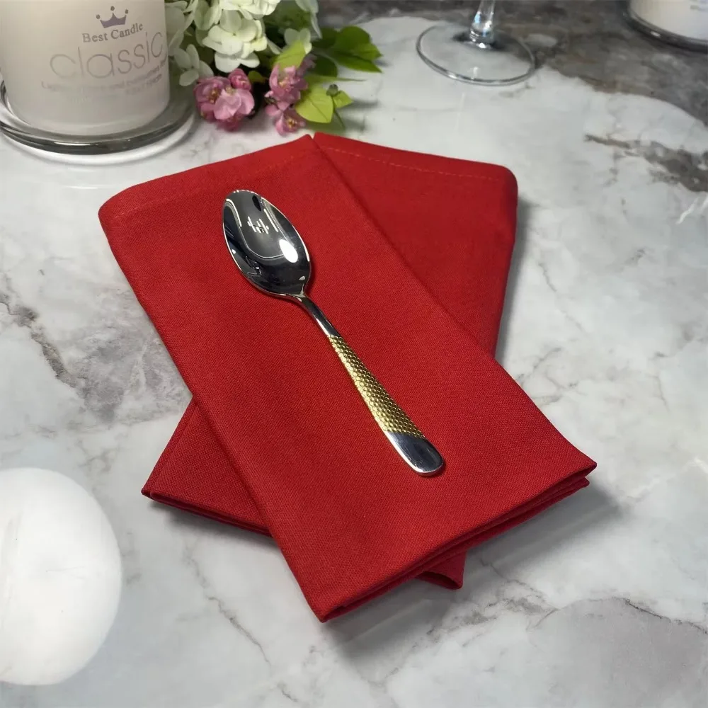 New 1PCS Linen Wedding Dinner Cloth Napkins 40x40cm Solid Color Hotel Table Napkin Christmas Birthday Party Serving Table Decor