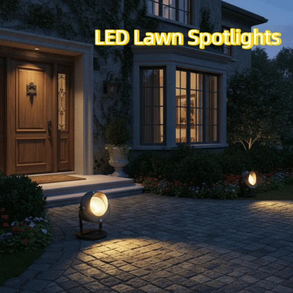 

Energy Saving LED Lawn Spotlights Pathway Lighting Green Lighting Outdoor Waterproof Lights Aluminium Black